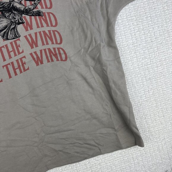 TEE LIBRARY Oversized T-Shirt Men M Made in Korea Grey ''Like The wind'' Graphic - Picture 5 of 15
